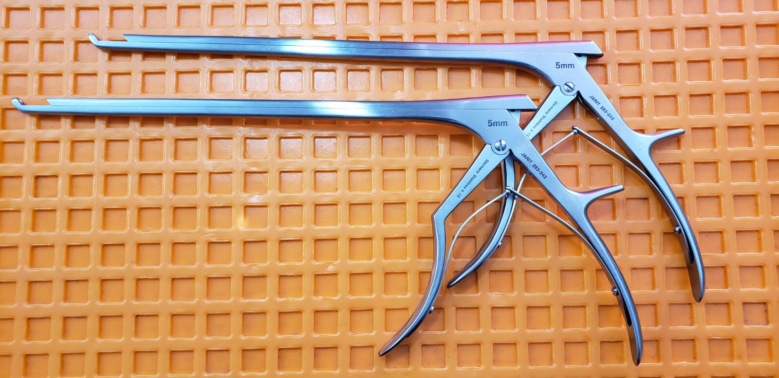 JARIT 283-242 Surgical Spurling Kerrison Rongeurs 40 Deg 5mm Up Bite 11" Shaft