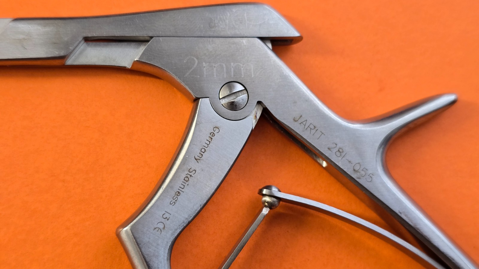 JARIT Orthopedic 281-055 Micro Kerrison Rongeurs 90 Deg 2mm Down Bite 8" Shaft