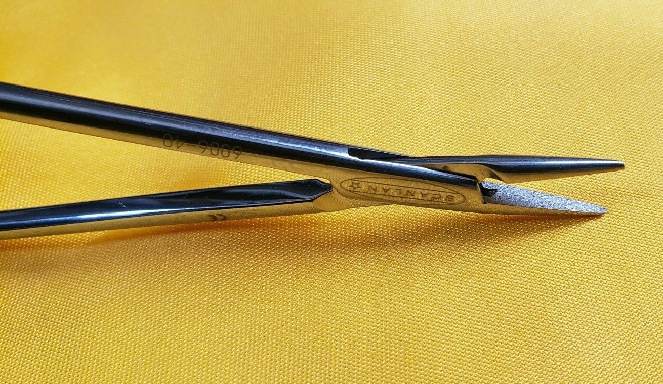 SCANLAN 6006-40 Surgical Diamond Dust Micro Needle Holder, Straight 10"