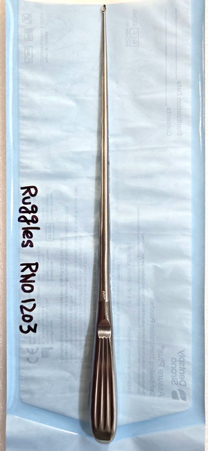 Ruggles RN1203 Surgical Neuro Spine Curette Size 2/0 Straight 12"