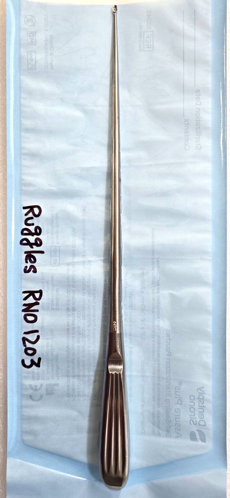 Ruggles RN1203 Surgical Neuro Spine Curette Size 2/0 Straight 12"