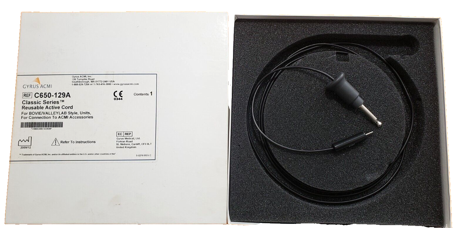 GYRUS ACMI C650-129A Reusable Active Cord Use Valleylab , Bovie Units