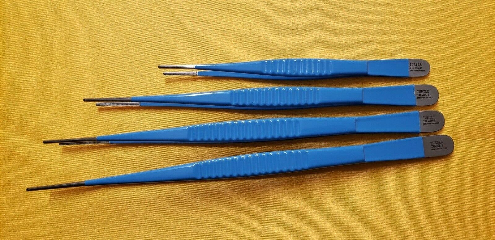 Debakey Atraumatic Vascular Tissue Forceps 6",8",9",9.5" Blue Coated Set of 4