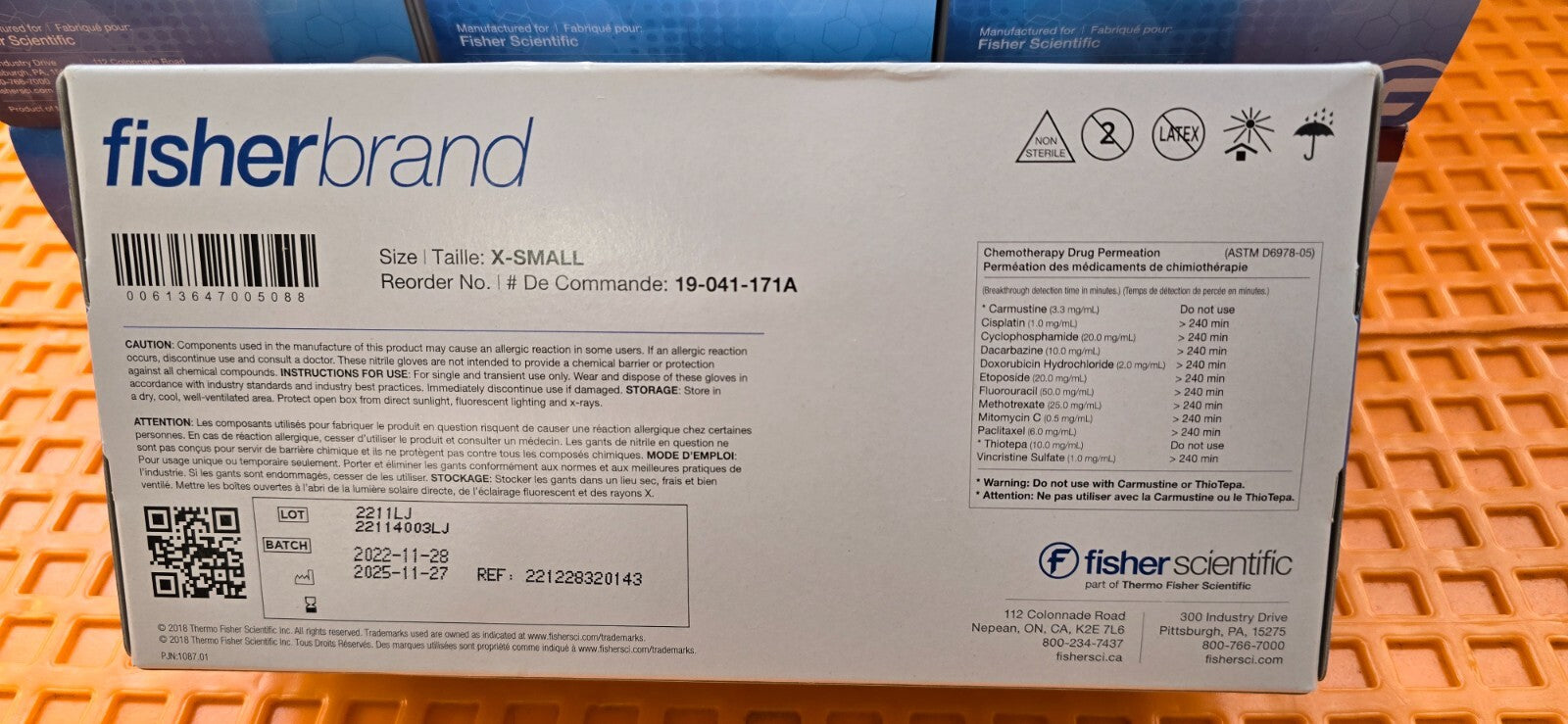 Fisher brand Nitrile Powder Free Examination Glove X-SMALL Size (9-Boxes of 200)