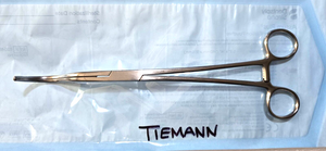 TIEMANN Surgical Harken Clamp 9.5" Cross Serrated Jaw Curved