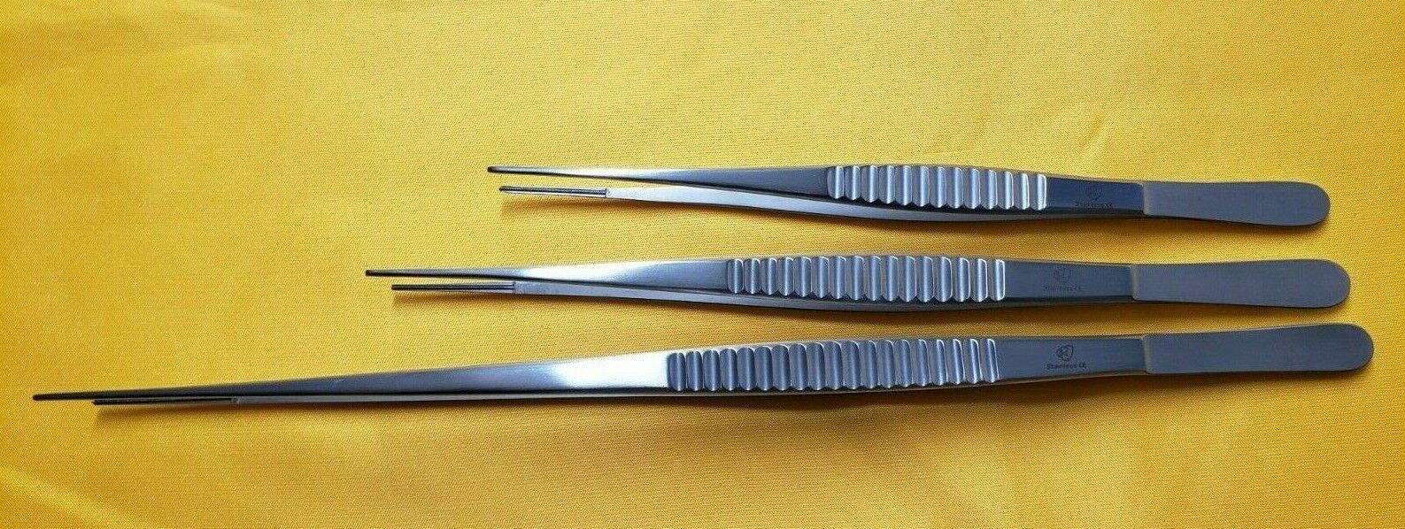 Debakey Atraumatic Vascular Tissue Forceps 8",9.5",12" Set of 3 Premium Quality