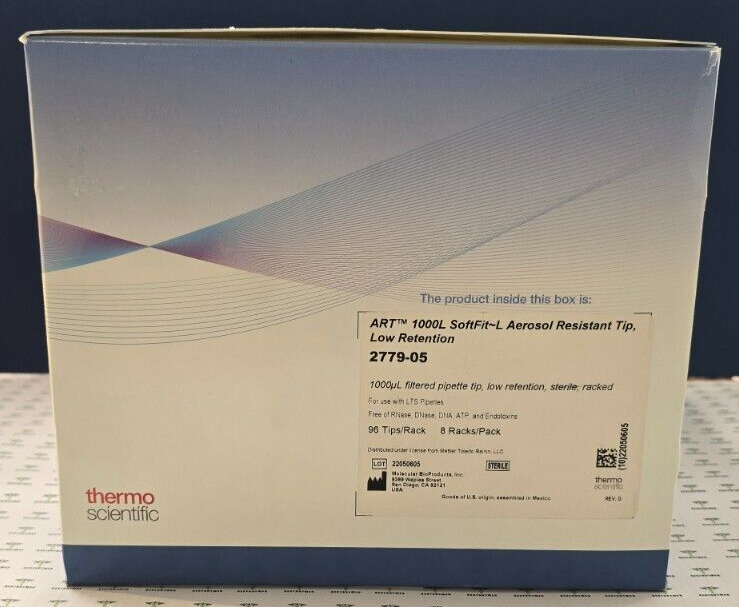 Thermo Scientific ART 1000µL filtered Pipette tip, 2779-05 Sterile 8 Racks/Pack