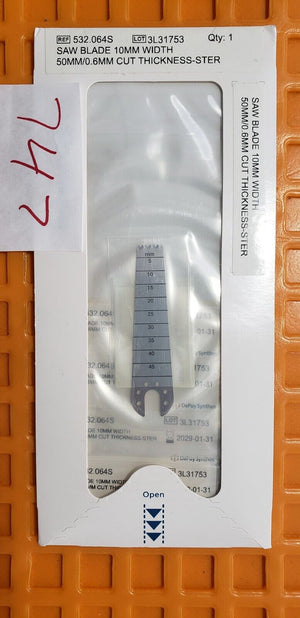 Synthes Surgical Orthopedic Saw Blade Attachment 10mm Width x 50mm In Date 2029