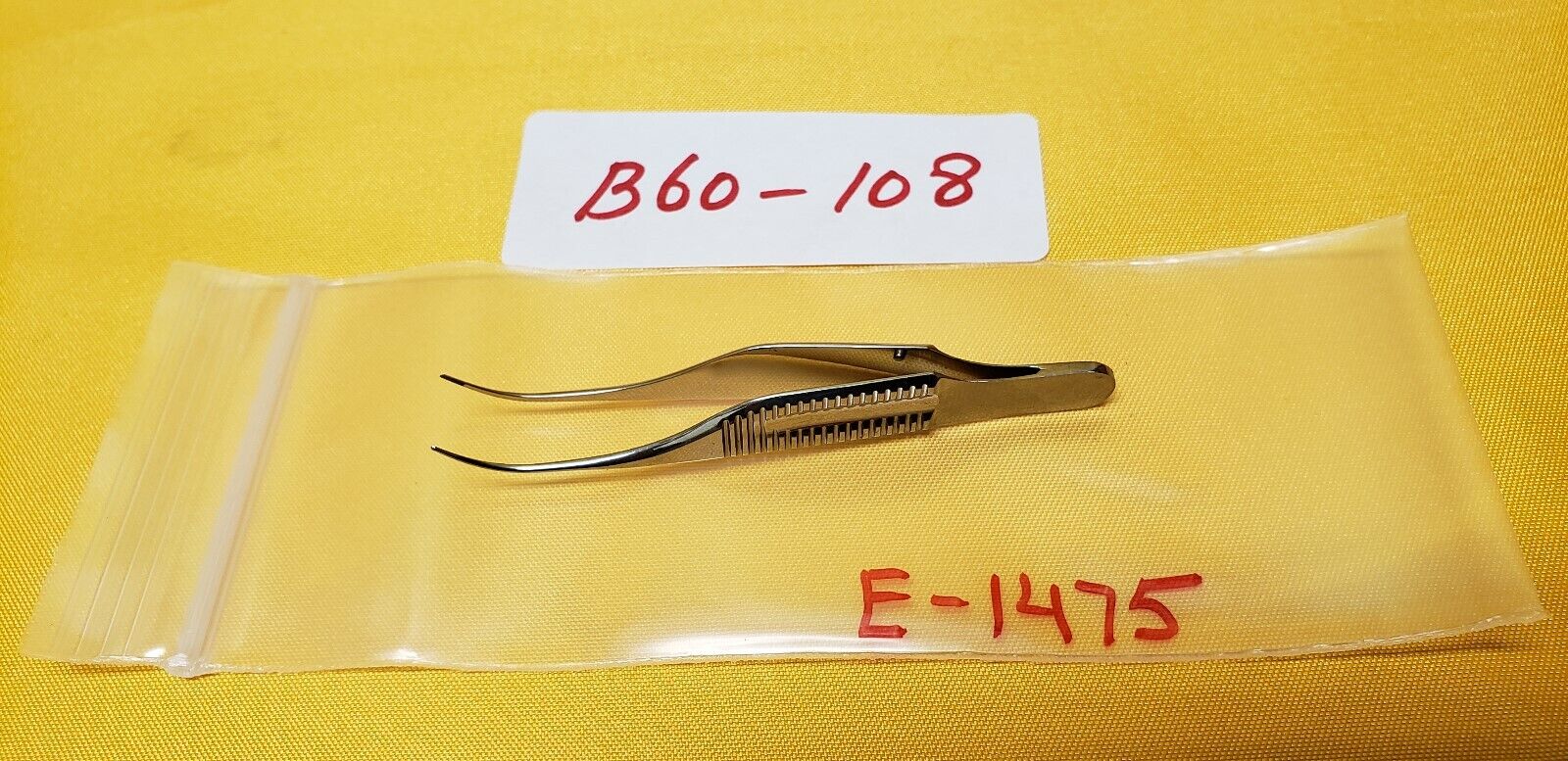 BAUSCH+LOMB Storz E-1475 Opthalmic GILL Iris Dressing Forceps 3" Serrated Tip