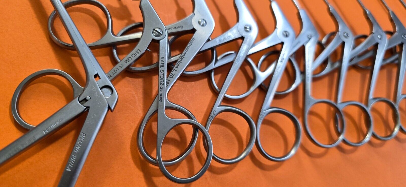 Karl Storz ,Pilling Surgical Laryngeal Instruments Set of 14-Pcs with Tray.