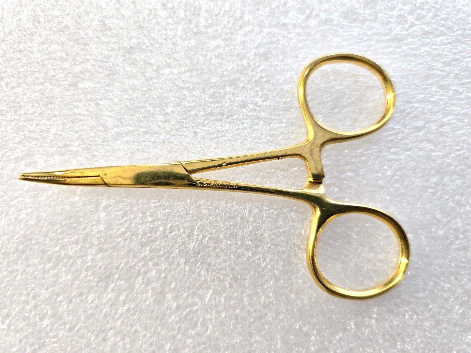 6-Units Surgical Hartman  Mosquito Forceps 3.5" Curved Jaws Gold Plated Finish