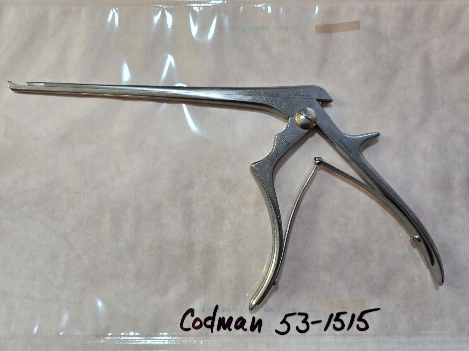 Codman 53-1515 Surgical Kerrison Rongeur 3mm 40 Degree Cervical Use Only