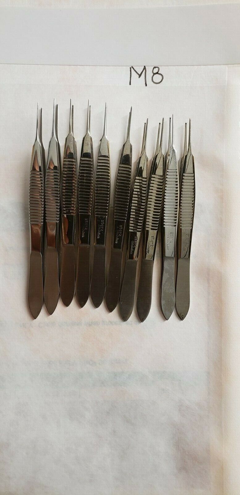 Storz E1654 Surgical Ophthalmic Lester Fixation tissue Forceps 1x2 teeth