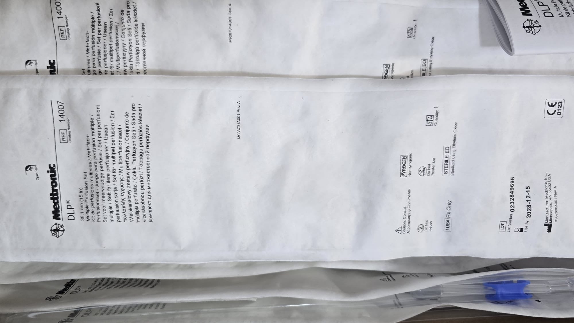Medtronic DLP Multiple Perfusion Set REF: 14007 Dated: 2028