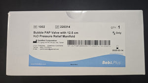 Bubble PAP Valve with 12.5 cm H2O Pressure Relief Manifold REF: 1002