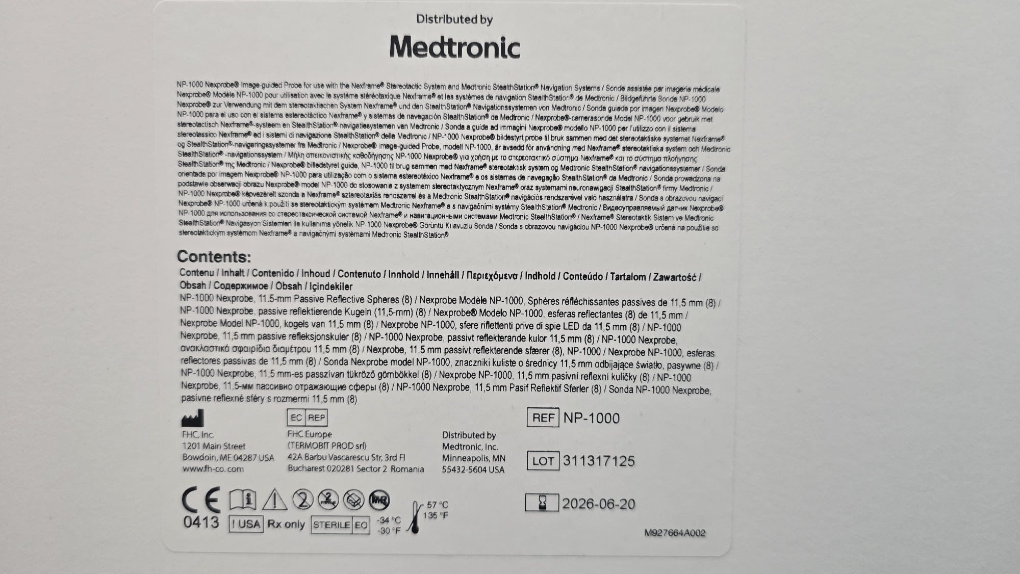 Medtronic Nexprobe Stereotactic System and StealthStation and Navigation System NP-1000