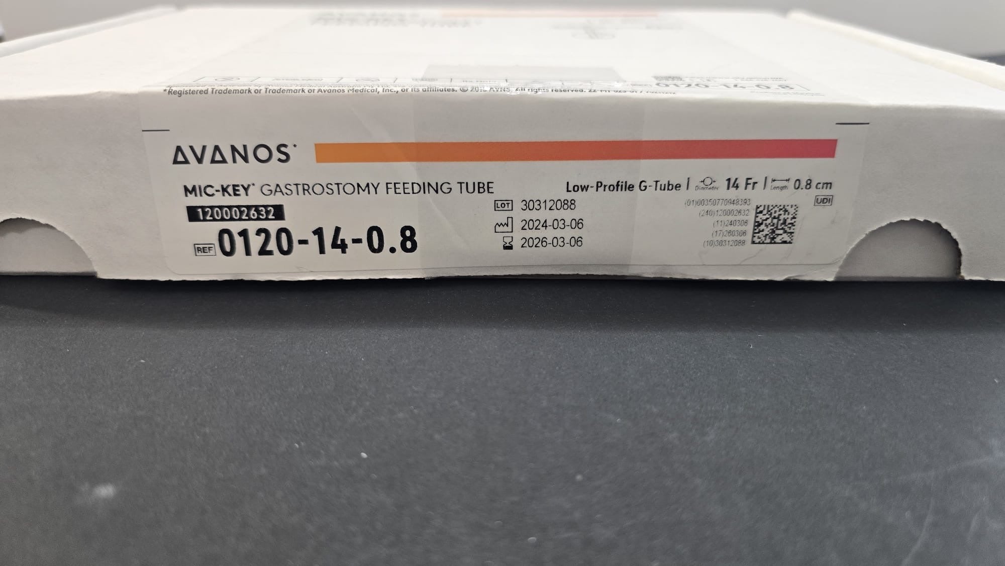 Avanos Mic-key Gastrostomy Feeding Tube REF: 0120-14-0.8