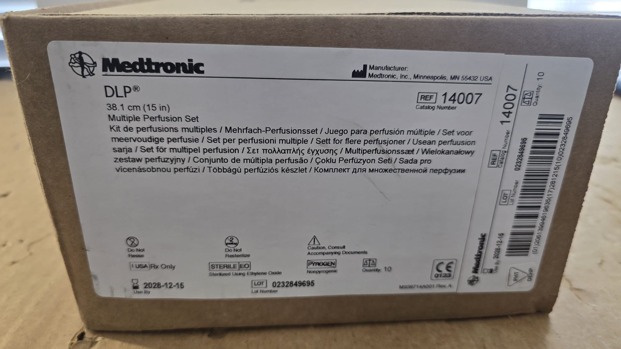 Medtronic DLP Multiple Perfusion Set REF: 14007 Dated: 2028