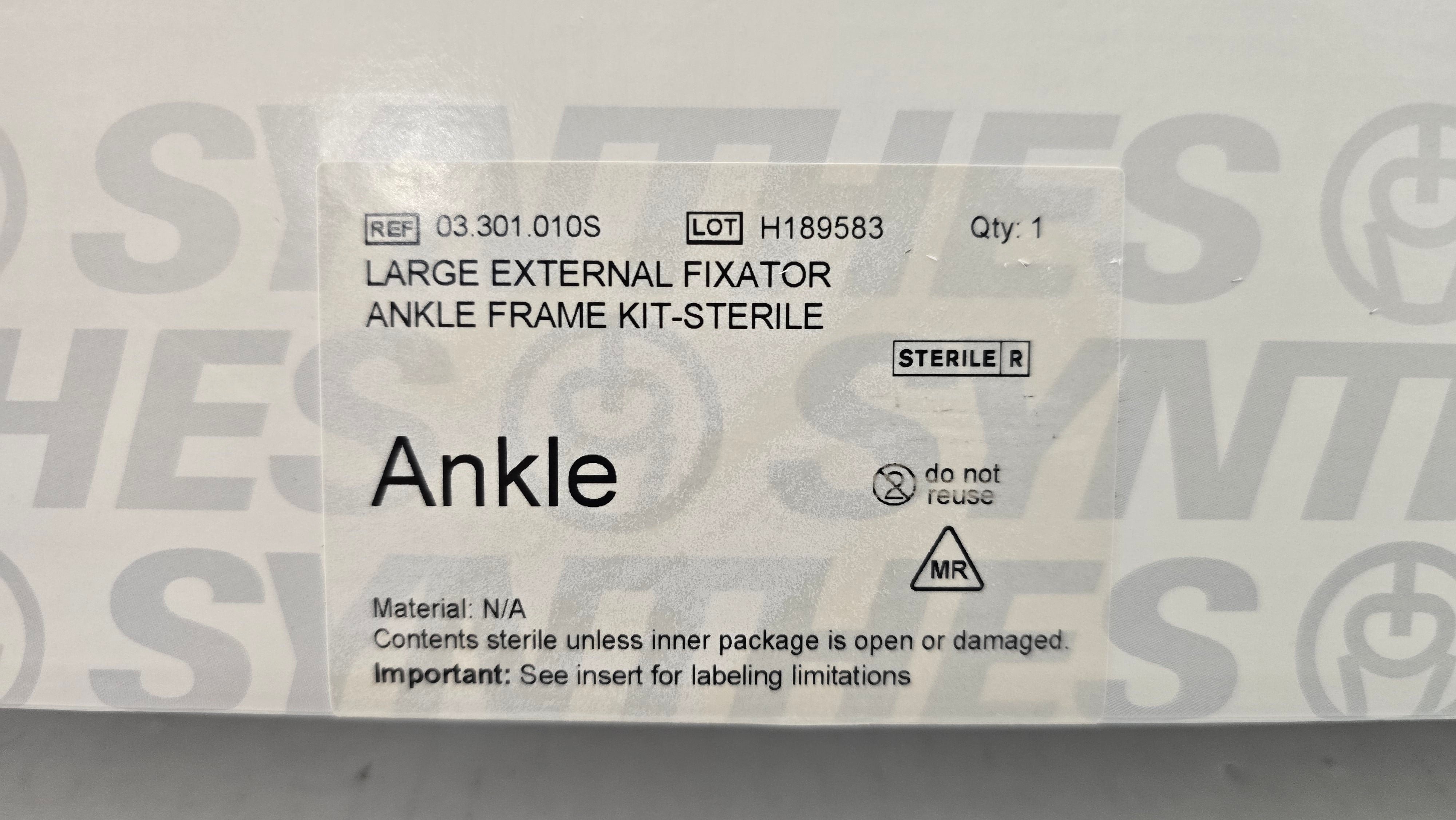 DePuy Synthesis Large External Fixator Ankle Frame Kit REF: 03.301.010S