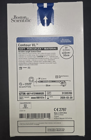 Boston Scientific Contour VL Variable Length Ureteral Stent 7F (2.3mm) x 22cm-30cm REF: M0061801570